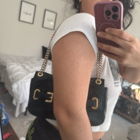 SOLD Vintage y2k Michael Kors Black Leather Chain Shoulder Bag - Picture 4 of 4